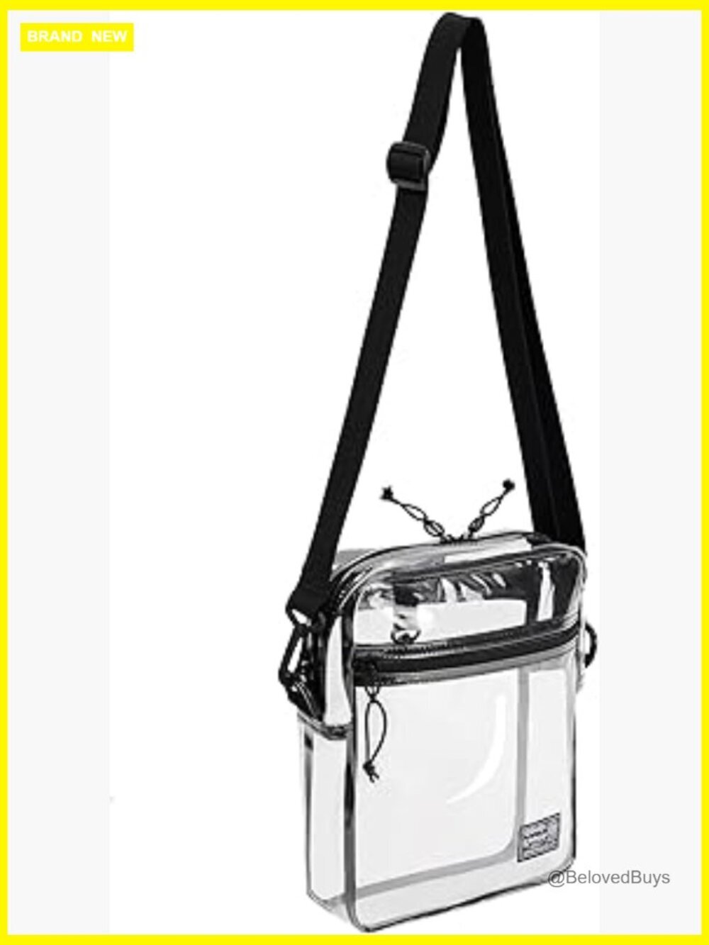Clear Crossbody Bag 8x10 Stadium Approved Heavy Duty PVC Messenger